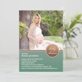 Baby shower foto platte uitnodiging (Staand voorkant)