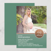 Baby shower foto platte uitnodiging (Voorkant / Achterkant)