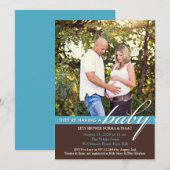 Baby shower foto platte uitnodiging (Voorkant / Achterkant)