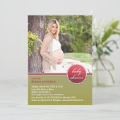 Baby shower foto platte uitnodiging (Staand voorkant)