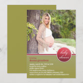 Baby shower foto platte uitnodiging (Voorkant / Achterkant)