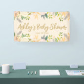 Baby Shower Fotohokje Achtergrond Bloemprop Ivoor Spandoek (Beurs)