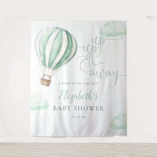 Baby Shower Fotohouderset met Heet Lucht Ballon Th Wandkleed (Voorkant)