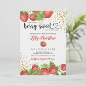 Baby shower fraise Berry Sweet Invitation (Debout devant)