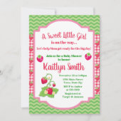Baby shower fraise Invitation 5x7 Girl Baby (Devant)