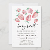 Baby shower fraise Invitation Berry Sweet Baby (Devant)