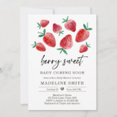 Baby shower fraise Invitation Berry Sweet Baby (Devant)