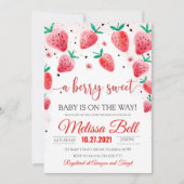 Baby shower fraise Invitation Berry Sweet Baby (Devant)