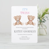 Baby shower Fraternal Twins Invitation (Debout devant)