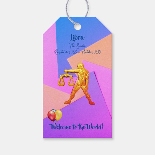Baby shower - Fun Libra Gift Labels Cadeaulabel (Voorkant)