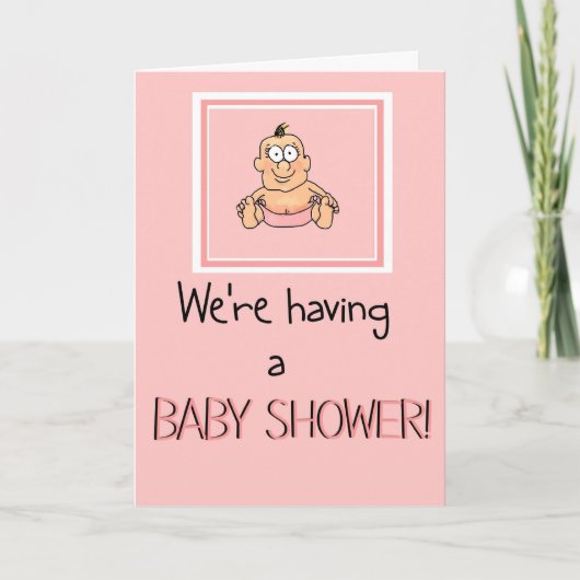 Baby shower Funny Girl Invitation Invitation Card (Devant)