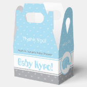Baby shower Gable Box met Elephant - Baby Boy Bedankdoosjes (Geopend)