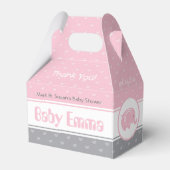 Baby shower Gable Box met Elephant - Baby Girl Bedankdoosjes (Voorkant Zijde)