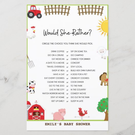 Baby shower game (Voorkant)
