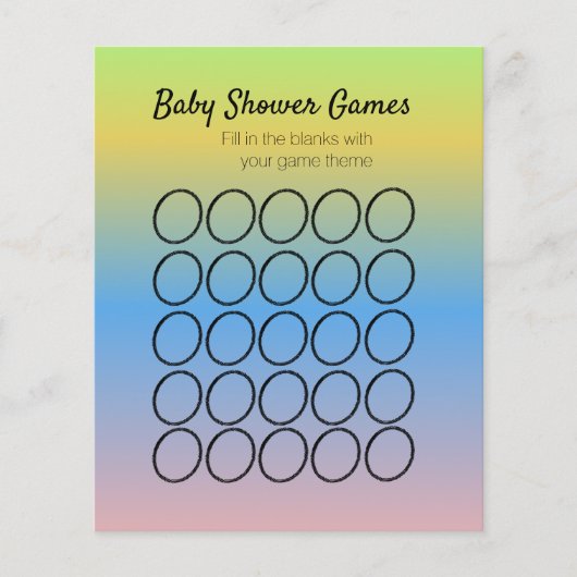 Baby shower game Circular Ombré Sjabloon Flyer (Voorkant)