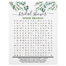 Baby shower Game Eucalyptus 2 Sided