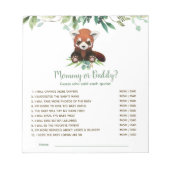 Baby Shower Game Guess Who Red Panda Bear Notitieblok (Voorkant)