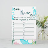 Baby shower Game Kaart Baby Naam Race (Staand voorkant)