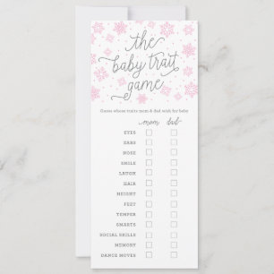 Baby shower game Kaart Baby Trait Game Snowflake