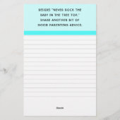 Baby shower Game Ouder Advies Briefpapier (Achterkant)