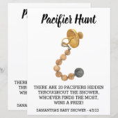 Baby shower Game Pacifier jachtWaterverf (Voorkant / Achterkant)