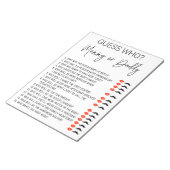 Baby shower Game raad wie neutraal script heeft Notitieblok (Schuin)