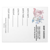 Baby shower Game Waterverf kleding Notitieblok (Voorkant)