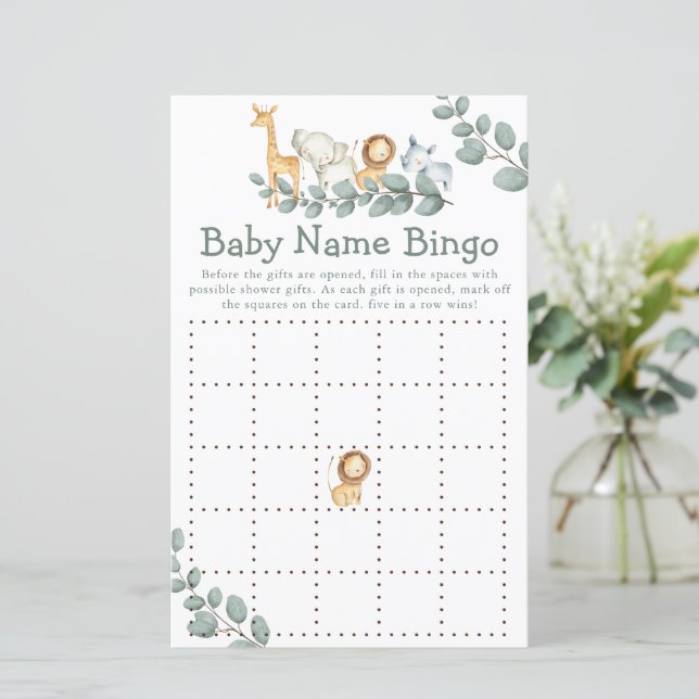 Baby shower Game Wild One Bingo (Staand voorkant)