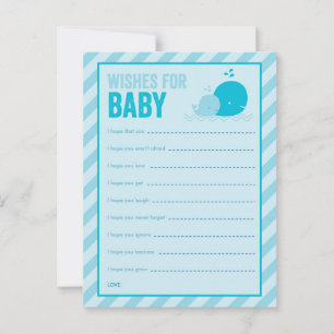 Baby shower game - Wwish for Baby - Blue Whale Advieskaart
