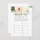 baby shower Games Baby Girl Pink Florals Baby Informatiekaartje (Voorkant / Achterkant)