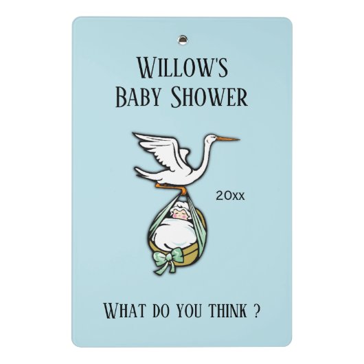 Baby shower Games Blue Memory Boards Mini Klembord (Achterkant)