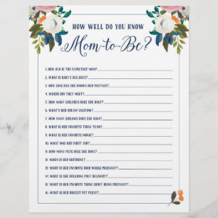 Baby shower Games Hoe goed weet je dat mam is?
