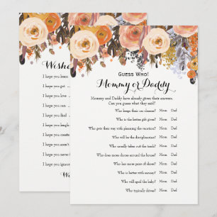 baby shower Games: wil Baby en raad eens wie Kaart