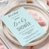 Baby shower Garçon Bleu Élégant Invitation
