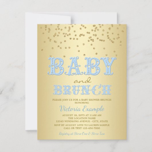 Baby shower garçon Brunch bébé douche Invitations (Devant)