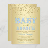 Baby shower garçon Brunch bébé douche Invitations (Devant / Derrière)