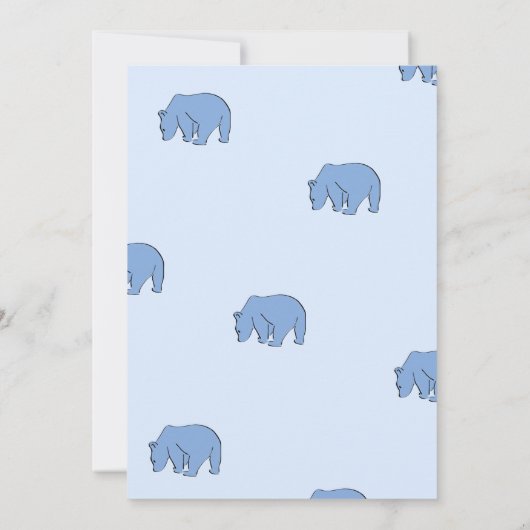 baby shower garçon carte d'invitation avec ours bl (Dos)