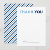 Baby shower Garçon moderne - Merci carte de note (Devant / Derrière)