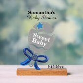 Baby shower Garçon Silver Blue Rattle (Neutre)