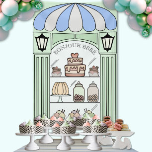 Baby shower garçon table de desserts fond Bannière