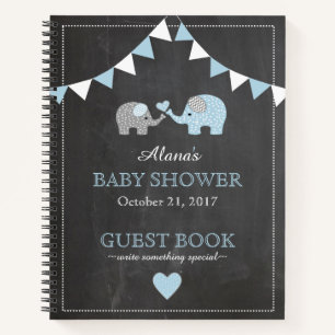 Baby shower Gastboek Chalkboard Kijk Olifanten Notitieboek