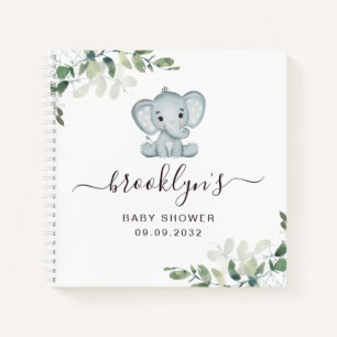 Baby shower gastboek   Elephant Eucalyptus Notitieboek