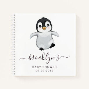 Baby shower gastboek   Grijze pinguïn Notitieboek