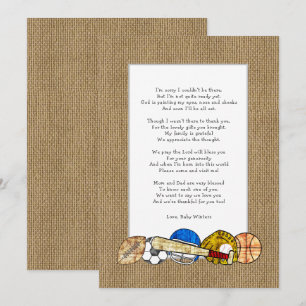 Baby shower gedicht dank je notities, bijtende spo kaart