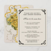 Baby shower, Gele bloemen, weide Kaart (Voorkant / Achterkant)