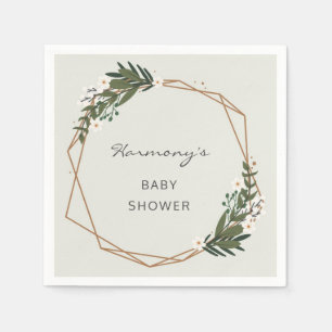 Baby shower Genderneutrale Boho Geometrische Green Servet
