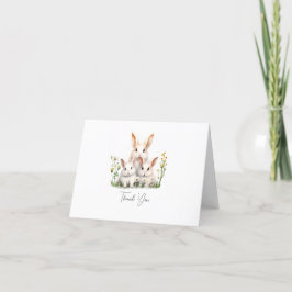 Baby shower Genderneutrale Bunny Bedankkaart