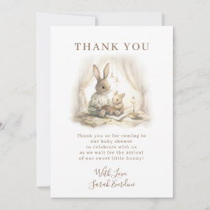 Baby shower Genderneutrale Bunny Bedankkaart