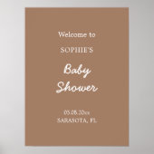Baby shower Gentle Brown Welkom Poster (Voorkant)