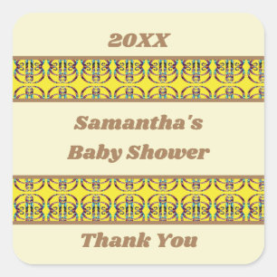 Baby shower Geometrisch Abstract Genderneutraal Vierkante Sticker